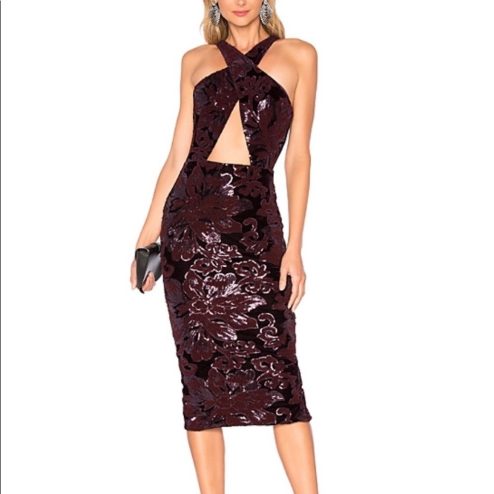 ISO Michael Costello Stella Midi Dress